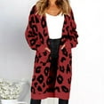 thumbnail image 4 of Oversized Women's Leopard Print Cardigan with Front Opening, 4 of 9