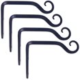 thumbnail image 1 of Gancho de pared de hierro forjado, estilo recto, 6 pulgadas, negro, paquete de 4, para comederos de pájaros, macetas, linternas, campanas de viento, como soportes de pared y más., 1 of 5
