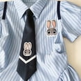 thumbnail image 3 of Vestido de verano para niñas, conejito, oficial de policía, niña pequeña, cuello POLO, camisa a rayas, estilo universitario, falda, 3 of 6
