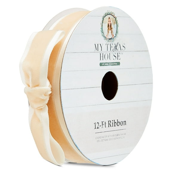 Beige Satin Christmas Ribbon, 12', by My Texas House