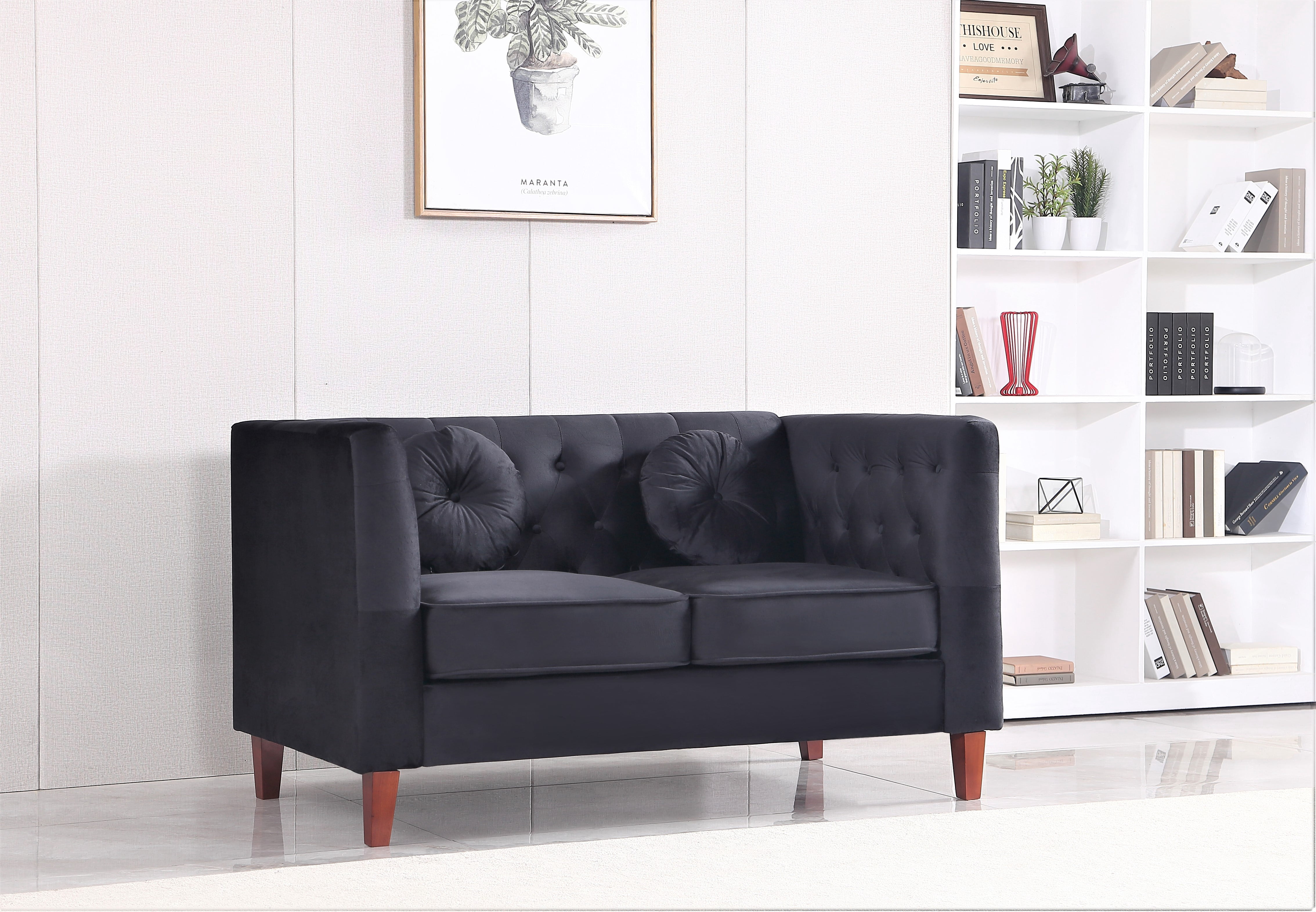 Uspridefurniture Loveseat, Black