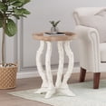 thumbnail image 2 of GDF Studio Emilya French Country Accent Table with Round Top, Natural and Distressed White, 2 of 6