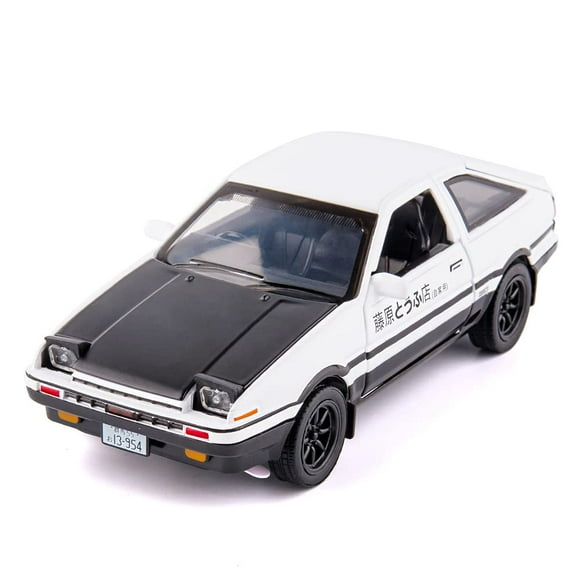 BDTCTK 1/32 AE86 Modèle Initial D Voiture, Jouet en Alliage de Zinc à Rétrofriction avec Son et Lumière pour Enfants Garçon Fille Cadeau (Noir)