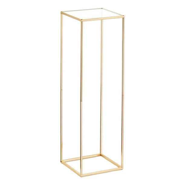 Centro de mesa con soporte para flores de boda, arreglo floral para accesorios de boda y cena. Oro 25x25x60cm