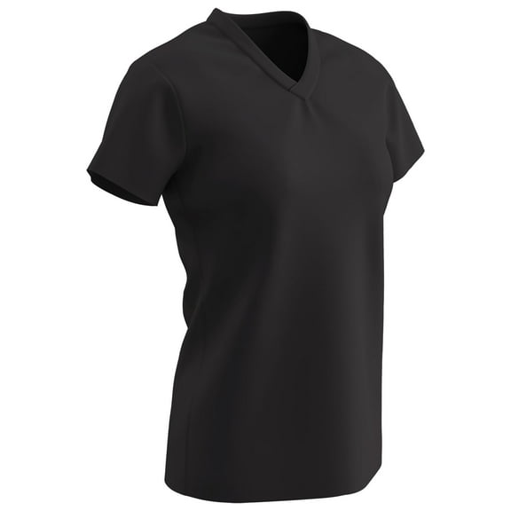 Champro Sports Star V-Neck T-Shirt, Girls' Large, Black