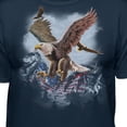 thumbnail image 3 of Teelocity Men's American Flag and Eagles Mountain Scene Navy Relaxed Fit Short Sleeve Graphic T-Shirt, 3 of 3