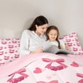 thumbnail image 5 of Erosebridal Pink Bowknot Kids 7-Piece Twin Bedding Sets,Red Cherries Romantic Hearts Print Bedding Comforter Set For Girls,Reversible pink, 5 of 7