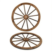 UBesGoo 2PCS 30" Brown Rustic Fir Decoration Wagon Wheels, Set of Two