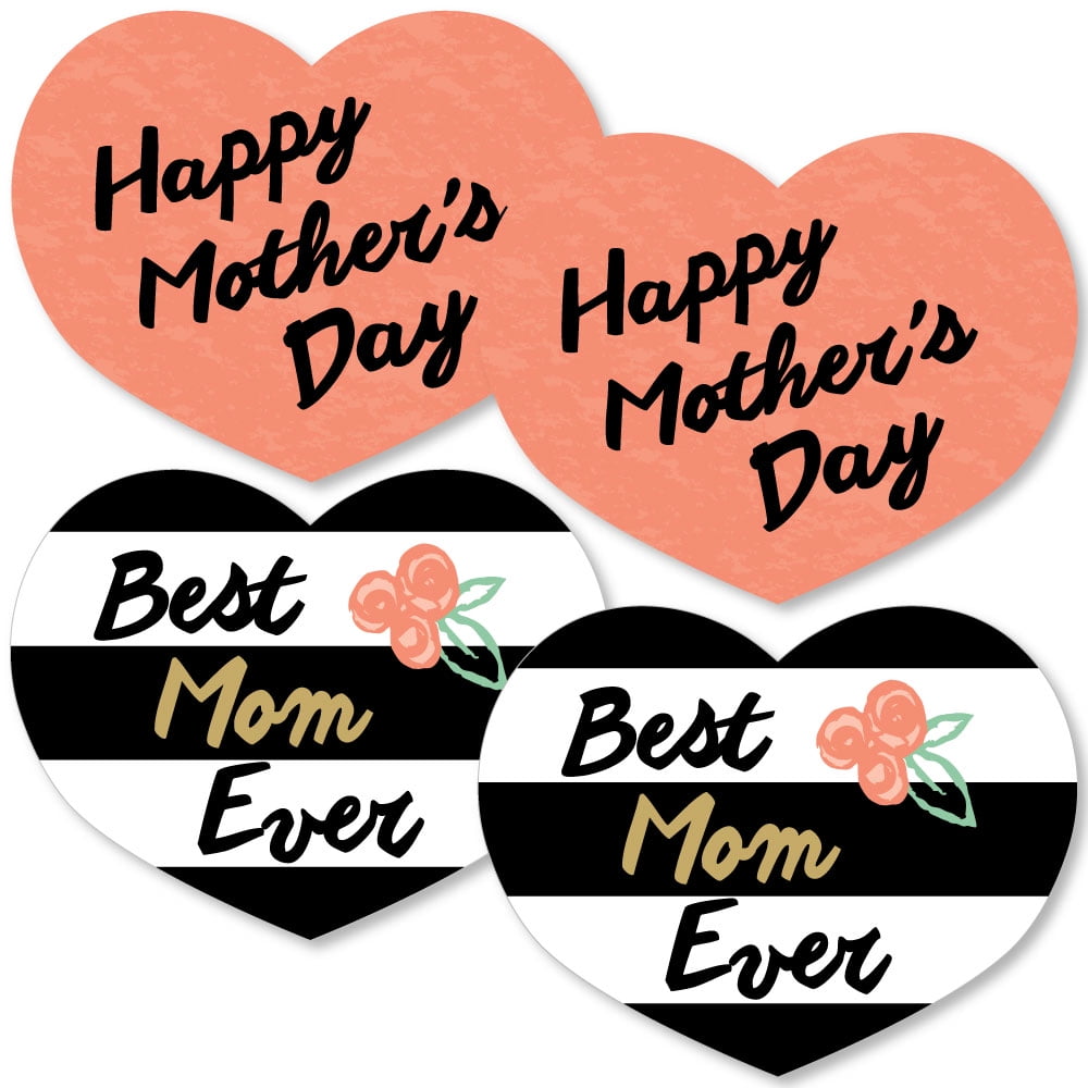 Best Mom Ever Heart Decorations DIY Mother's Day Essentials Set of