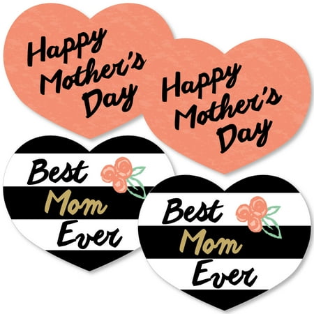 Best Mom Ever - Heart Decorations DIY Mother's Day Essentials - Set of