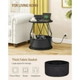 thumbnail image 4 of Side Table with Charging Station, Round Nightstand with Storage Basket, Small Bedside Table for Living Room and Bedroom, 4 of 6