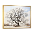 thumbnail image 2 of Designart "Minimalism Grey Tree silence III" Floral Floater Framed Wall Decor, 2 of 7