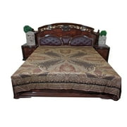 Mogul Boho Moroccan Bedding Pashmina KASHMIRI Wool Bedspread REVERSIBLE Blanket Throw