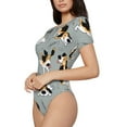 thumbnail image 2 of Gaeub Funny Beagle Active Dog Women'S Short Sleeve One Piece Swimsuit Sexy High-Waisted Bodysuit For Swimming, Beach, Sports - Medium, 2 of 9