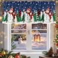 thumbnail image 5 of Christmas Snowman Valances for Windows, 54 x 18in, Xmas Snowflake Tree Navy Blue Rod Pocket Kitchen Valance Curtain Light Filtering Window Treatments for Living Room Bedroom, 1 Panel, 5 of 7