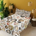thumbnail image 2 of Ambesonne Human Emoji Fitted & Top Sheet Set with Shams, People Characters Art, White Beige Multicolor, 2 of 5