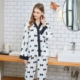 thumbnail image 3 of Defitshape Women's Long Sleeve Pajama Set Cute Pajamas Satin Comfy 2 Piece Summer Loose Silky Cool Lounge Pj Set Sleepwear Style3 Medium, 3 of 4