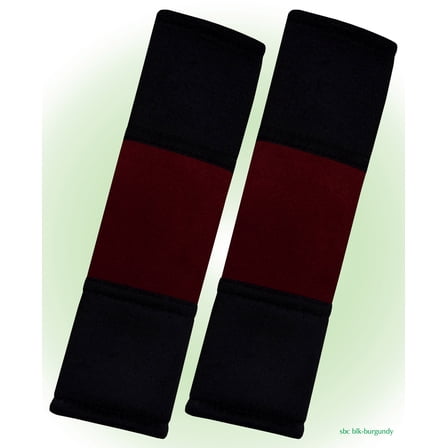 Designcovers A set(2 pcs) Black and Burgundy Two-Tone Universal Velour Car Safety Seat Belt Strap Cover Shoulder Pad / Cushion Fit to Most Of The Cars,Pick ups,Minivan,RV