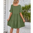 thumbnail image 2 of Women Dress V-Neck Short Sleeve T-Shirt Dress Babydoll Ruffles Casual Mini Dress, 2 of 6