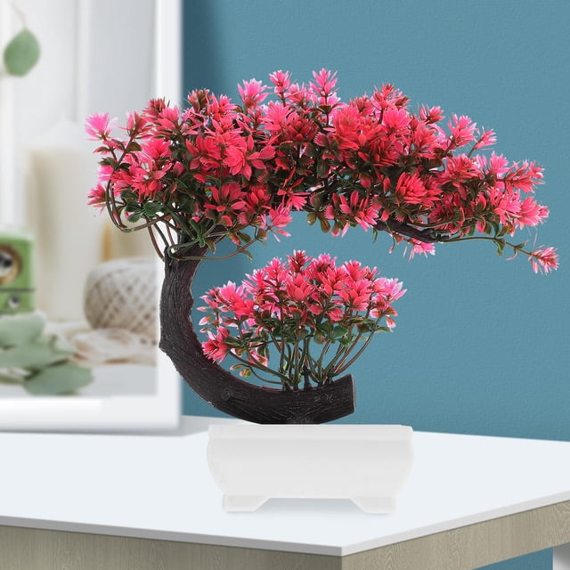 USHOBE Artificial Bonsai Rosa Para En Restaurantes Y Espacios Privados
