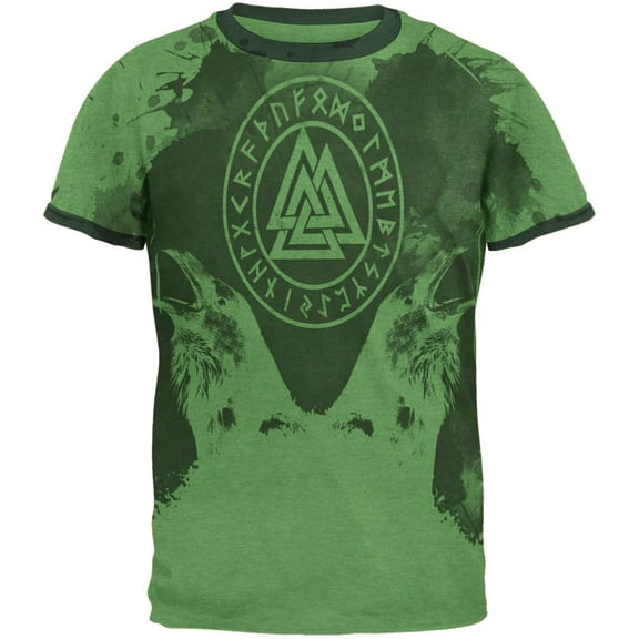 Viking Odin's Ravens Huginn And Muninn Mens Ringer T Shirt