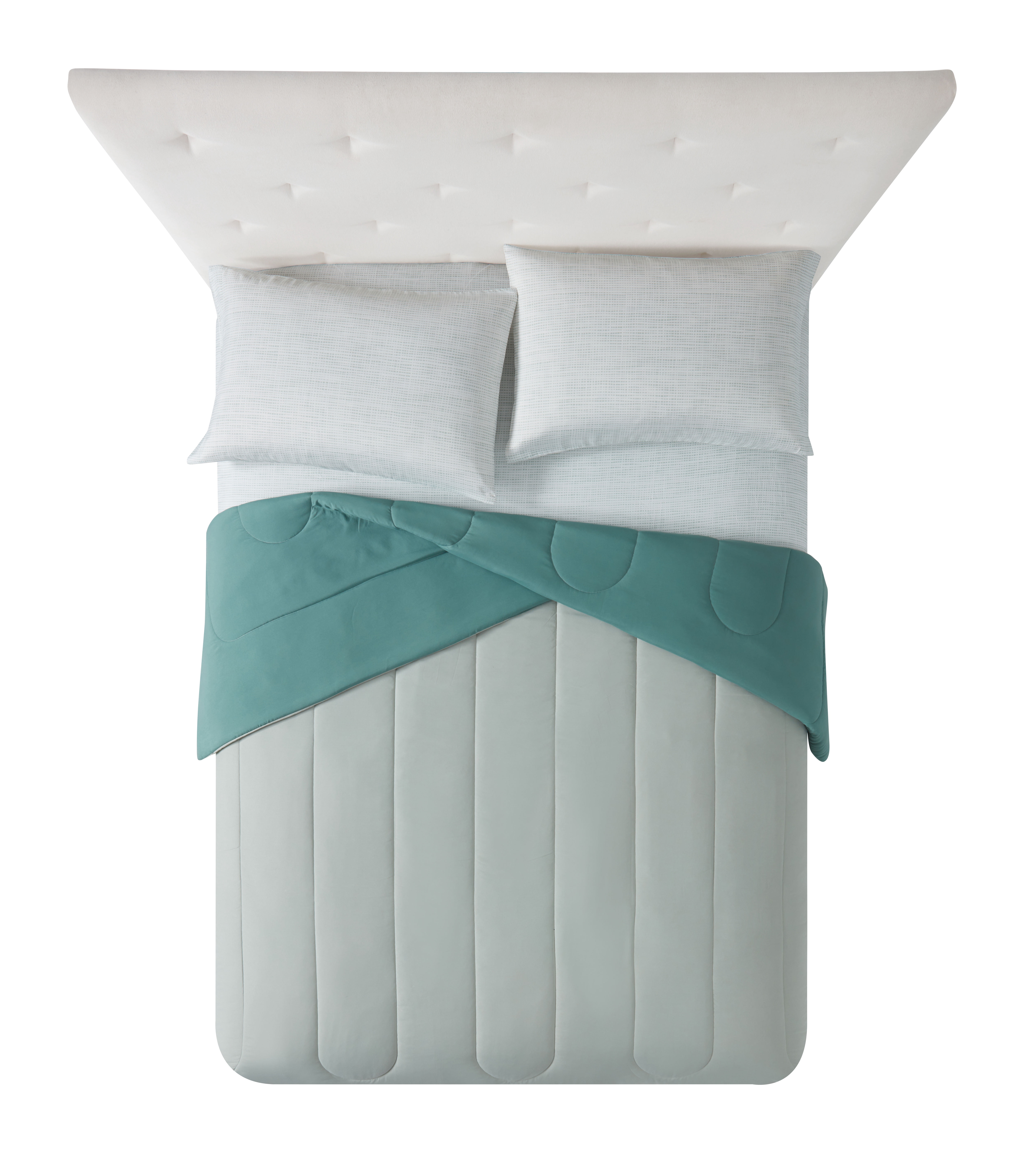 Mainstays Sage Green 3 Piece Bed in a Bag Comforter Set With Sheets, Twin/Twin XL