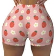 thumbnail image 2 of Picia Strawberry Printed Workout Shorts for Women Seamless Scrunch Butt Lifting High Waisted Yoga Gym Booty Running Moisture-wicking Short Pants-Large, 2 of 9