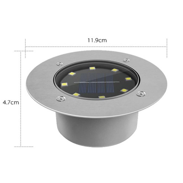 Lámpara subterránea de camino de camino de jardín impermeable de luz enterrada solar al aire libre 8LED Sywqhk Para estrenar