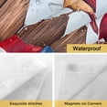 thumbnail image 5 of No Hook Shower Curtain with Snap in Liner, Watercolor Farmhouse Fence Birds Floral Waterproof Fabric Bathroom Curtain Mesh Top Window, USA Flag Theme Shower Curtains 60x72in, 5 of 9