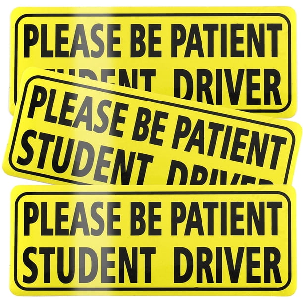 JUSTTOP 3 pegatinas para conductor estudiante para coche, por favor sea paciente, pegatinas para conductor estudiante, advertencia de seguridad para nuevos conductores, pegatina reflectante para parac