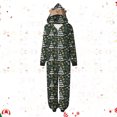 thumbnail image 2 of Odeerbi Christmas Onesie Pajamas for Family Holiday Sleep Jumpsuit Long Sleeve Family Christmas Pajamas Matching Sets Mom Fashion Lattice Print Plush Jumpsuit Sleepwear PJs Set Green, 2 of 7
