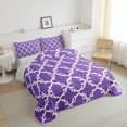 thumbnail image 3 of Manfei Vintage Geometric Art Queen Comforter Set,Abstract bohemian Tribal Bedding Sets,Purple White Bedding Comforter Set For Teens,Ultra Soft Home Decor Reversible,3 Pieces, 3 of 8