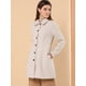 thumbnail image 3 of Abrigo Largo De Invierno Con Cuello Peter Pan Para Mujer Beige S, 3 of 6