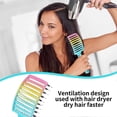 thumbnail image 4 of Detangling Brush Boar Bristles Hair Brush For Adult Kids Wet Or Dry Hair,curved Vented Detangler Brush Smooth, 4 of 5