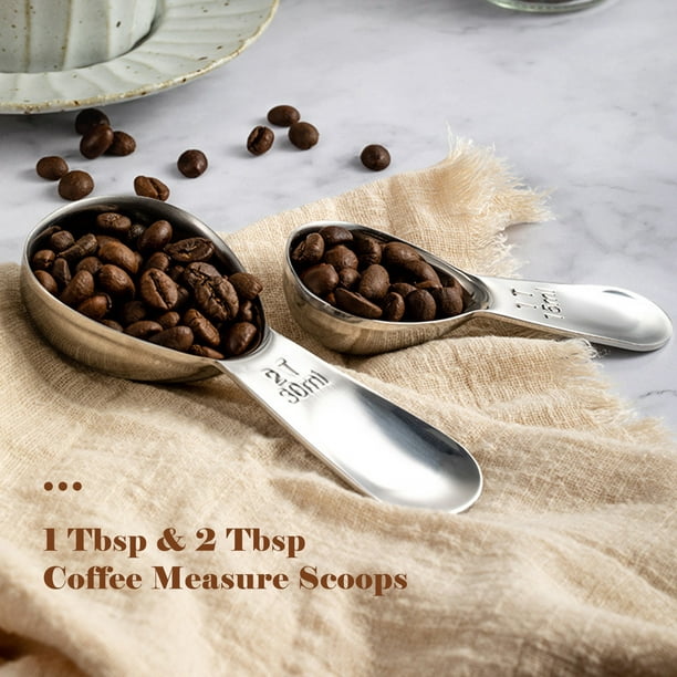 Cuillère à café de 30 ml en acier inoxydable - Cuillère à mesurer - 1  cuillère à soupe à long manche - Cuillère à mesurer pour café en poudre -  Cuillère à café : : Maison