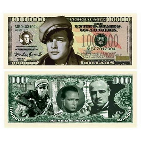 5 Marlon Brando Million Dollar Bills with Bonus “Thanks a Million” Gift Card