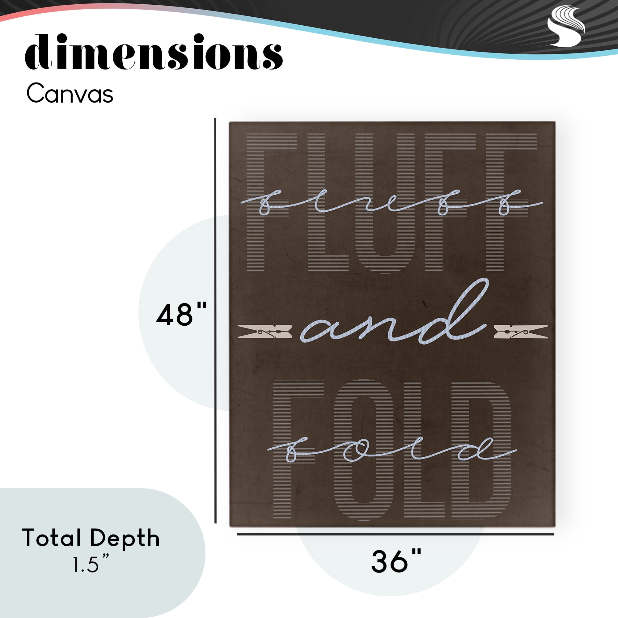 Fluff And Fold Brown Minimal Canvas Wall Art, design by Marcus Prime