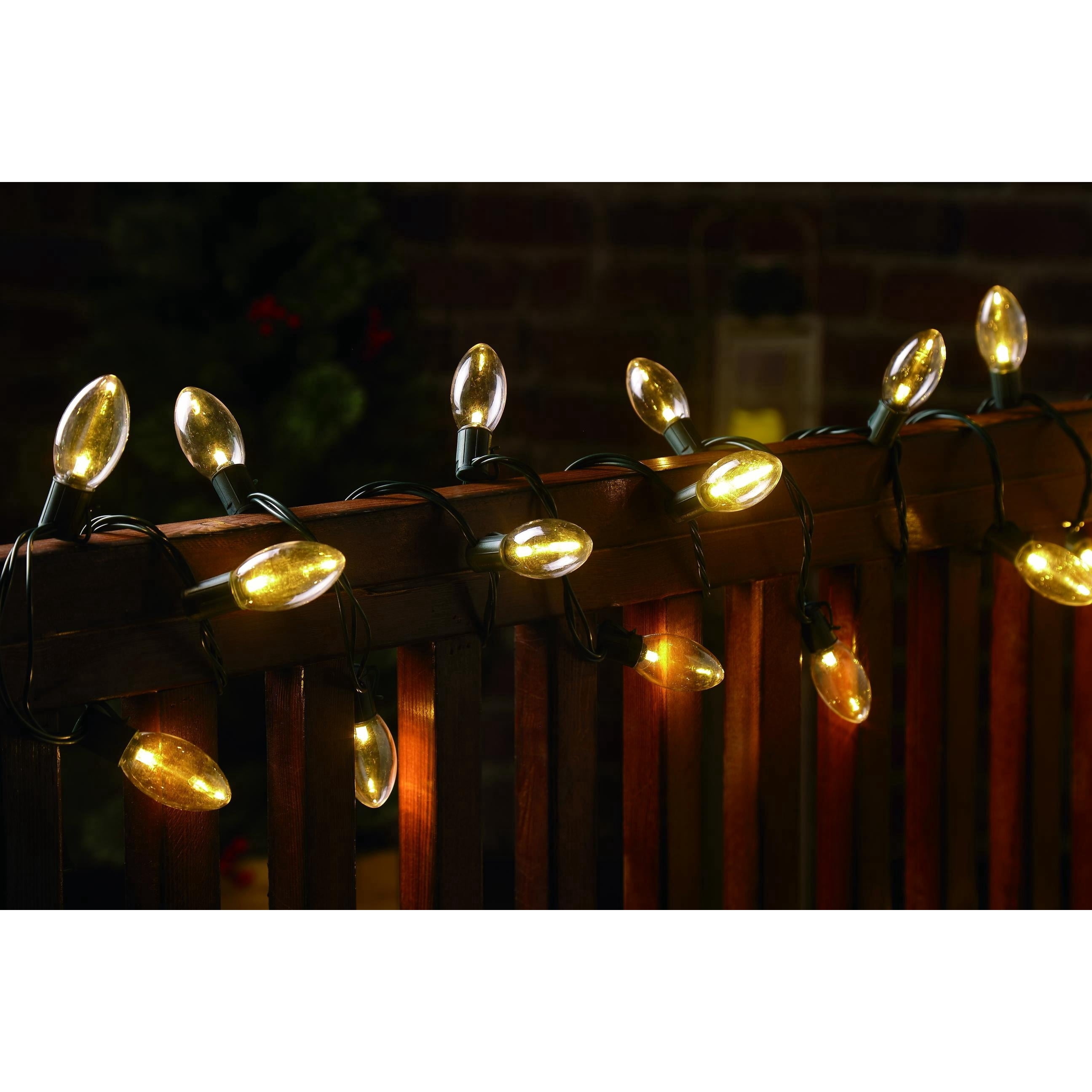 Indoor/Outdoor 25-Count LED Random Twinkling C9 Christmas String Lights, Warm White, Green Wire, 14', by Holiday Time
