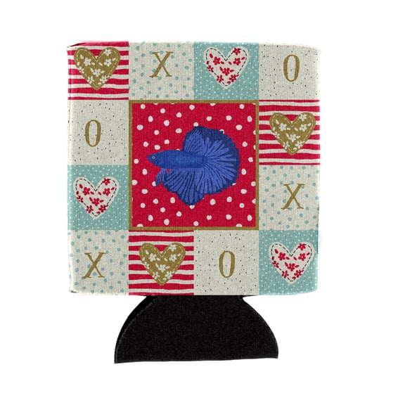 Carolines Treasures CK5468CC Delta Tail Betta Fish Love Can or Bottle Hugger Can Hugger multicolor