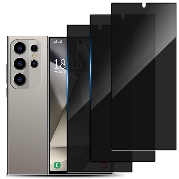 3-PACK Privacy Screen Protector Compatible with Samsung Galaxy S25 Ultra,Anti Spy Black Tempered Glass Protective Film for Samsung S25 Ultra [Easy Installation] [Bubble Free] [Case Friendly]