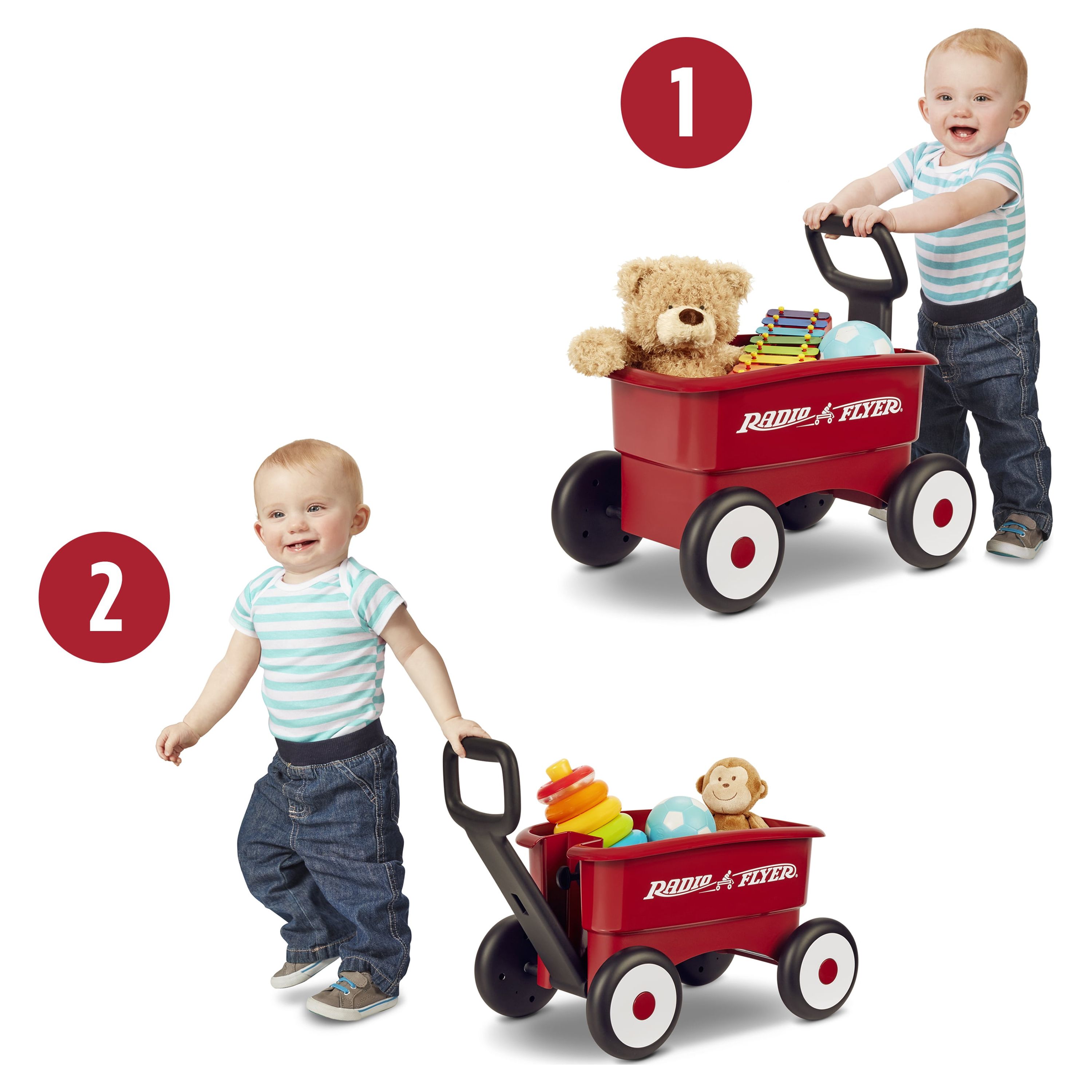 Radio Flyer, My 1st 2-in-1 Play Wagon Push Walker, Red - image 5 of 9