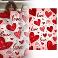 thumbnail image 3 of Valentine's Day Blanket Couple Blanket Winter Blanket Leisure Soft Blanket Warm Nap Blanket Flannel Blanket （100x70cm） Tassel Throw Blanket Small Fuzzy Blanket Blanket Sofa Flannel Blanket Full Size, 3 of 6