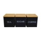thumbnail image 1 of Juego de 3 botes metálicos con tapas herméticas, etiquetados, para café/té/cocina, 1 of 4