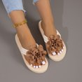 thumbnail image 4 of Dakaela Women's Flower Flip Flops 3D Floral Platform Open Toe Thong Sandals Ladies Yoga Mat Slip on Flats Slides Summer Beach Vacation Slippers Size 6-11 Brown, 4 of 9