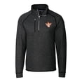 thumbnail image 2 of Men's Cutter & Buck  Heather Charcoal Texas Longhorns Vault Mainsail Sweater-Knit Raglan Half-Zip Jacket, 2 of 3