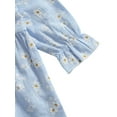 thumbnail image 5 of Seyurigaoka Baby Long Sleeve Dress with Bow Headband Daisy Print Ruffle, 5 of 6
