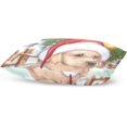 thumbnail image 4 of Watercolor Christmas Puppy Velvet Oblong Lumbar Plush Throw Pillow Cover/Shams Cushion Case 20x36in Decorative Invisible Zipper Design for Couch Sofa Pillowcase Only, 4 of 7