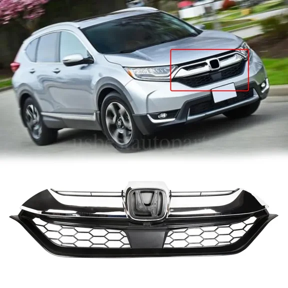 Front Bumper Upper Chrome Grille Grill 2017 2018 2019 For Honda CRV CR-V