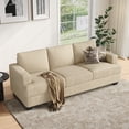 thumbnail image 4 of BLAZANT 89" Extra Deep Seats Oversize, Wide Corduroy Fabric 3 Seater Sofa for Living Room, Modern Couch and Sofa, Comfy Armrests and Seats and Backrests, Easy Installation,Beige, 4 of 9