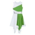 thumbnail image 5 of Miaeowve Liturgical Dancewear for Women Metallic Praise Dance Overlay Tunics Color Block Lyrical Light Green S, 5 of 6